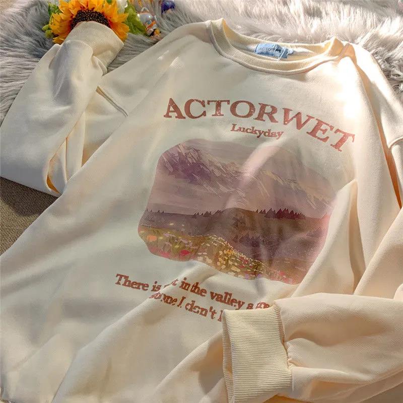 NRVP Áo Thun Nữ Dài Tay Cổ Tròn Thời Trang Hàn