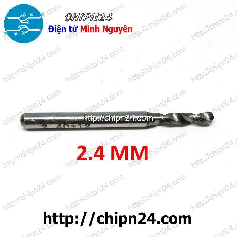 [1 CÂY] Mũi khoan mạch in CNC HỢP KIM 2.4mm (Mạch điện tử, PCB)