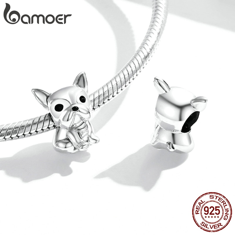 Mặt Phụ Kiện Bamoer Scc1599 Bằng Bạc S925 Hình Chó Bull Làm Trang Sức / Vòng Tay Cho Nữ
