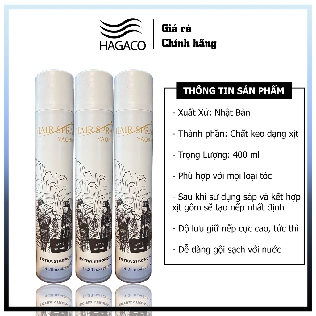 Gôm Xịt Tóc Nam Hair Spray 420ml MN28 định hình tóc suốt 48h