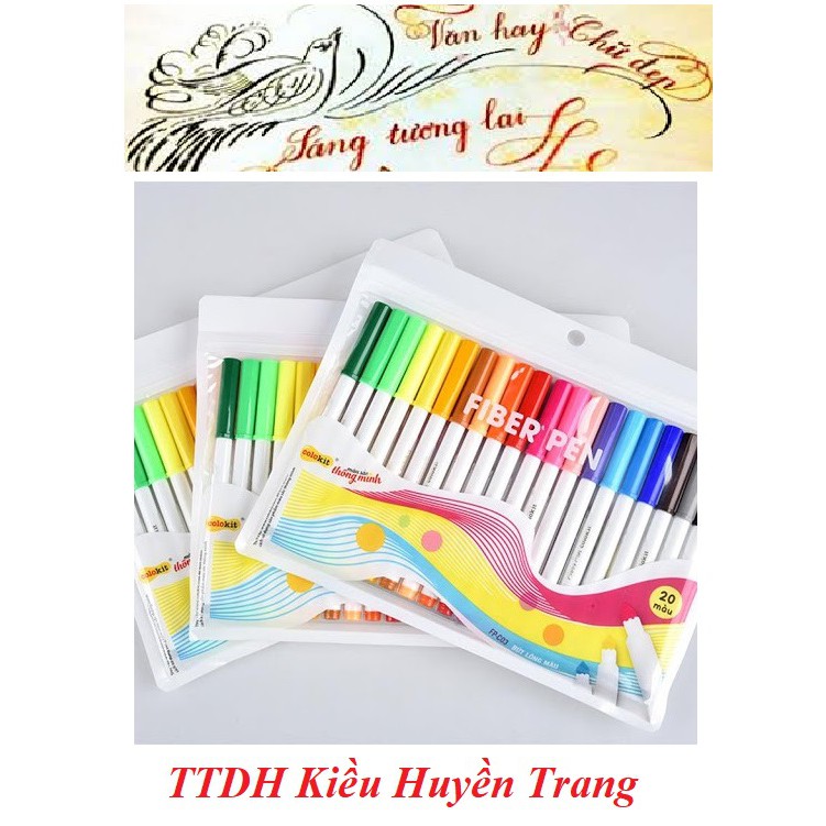 BỘ BÚT LÔNG MÀU FIBER PEN COLOKIT 20 MÀU FP-C03