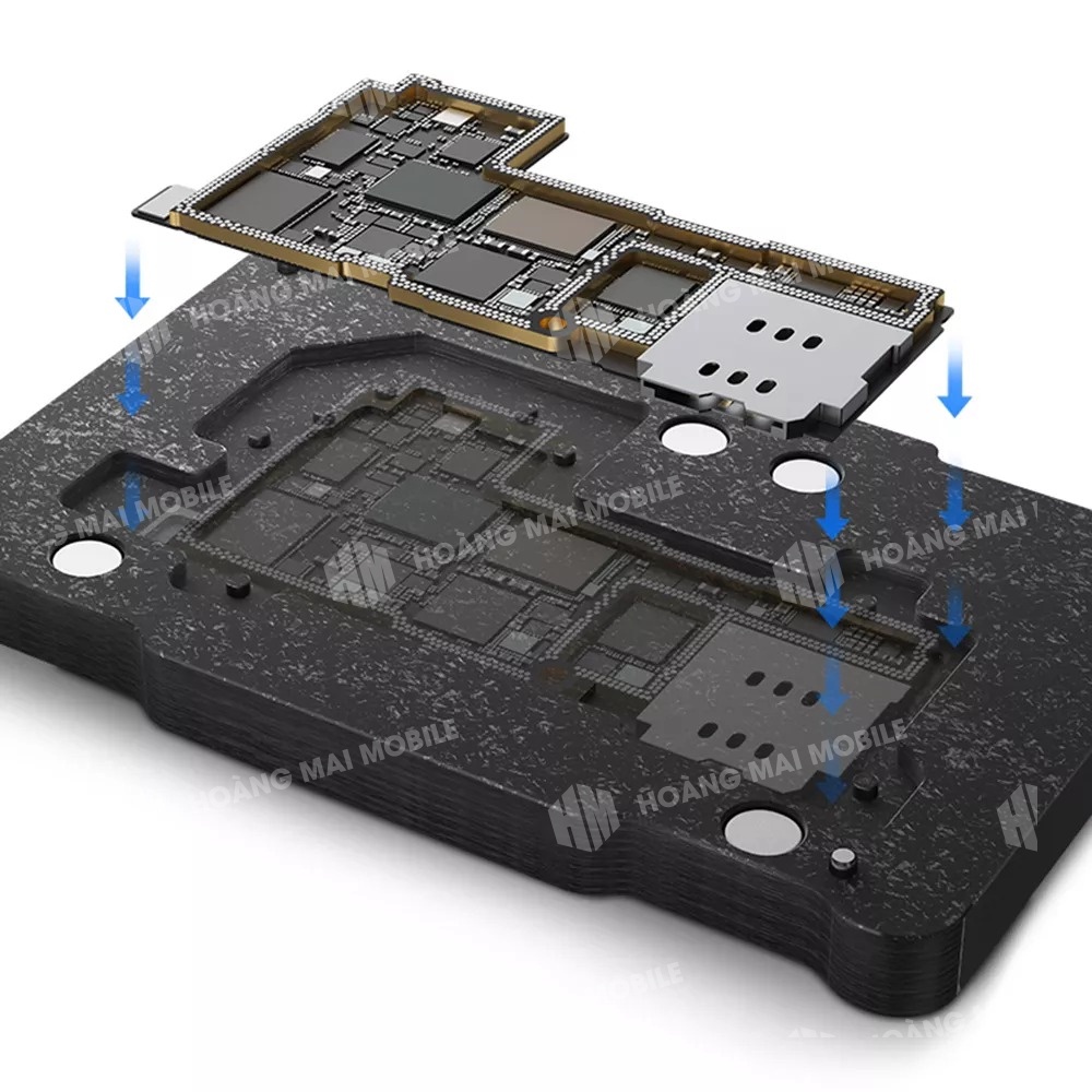 Đế đổ chân viền iP13 mini/13/13 Pro/13 Pro QianLi 4 in 1 (mặt đá)