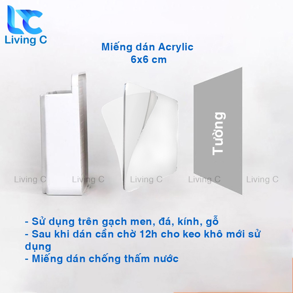 Giá đỡ điện thoại dán tường Living C, kệ đựng remote điều khiển có sẵn miếng dán tường