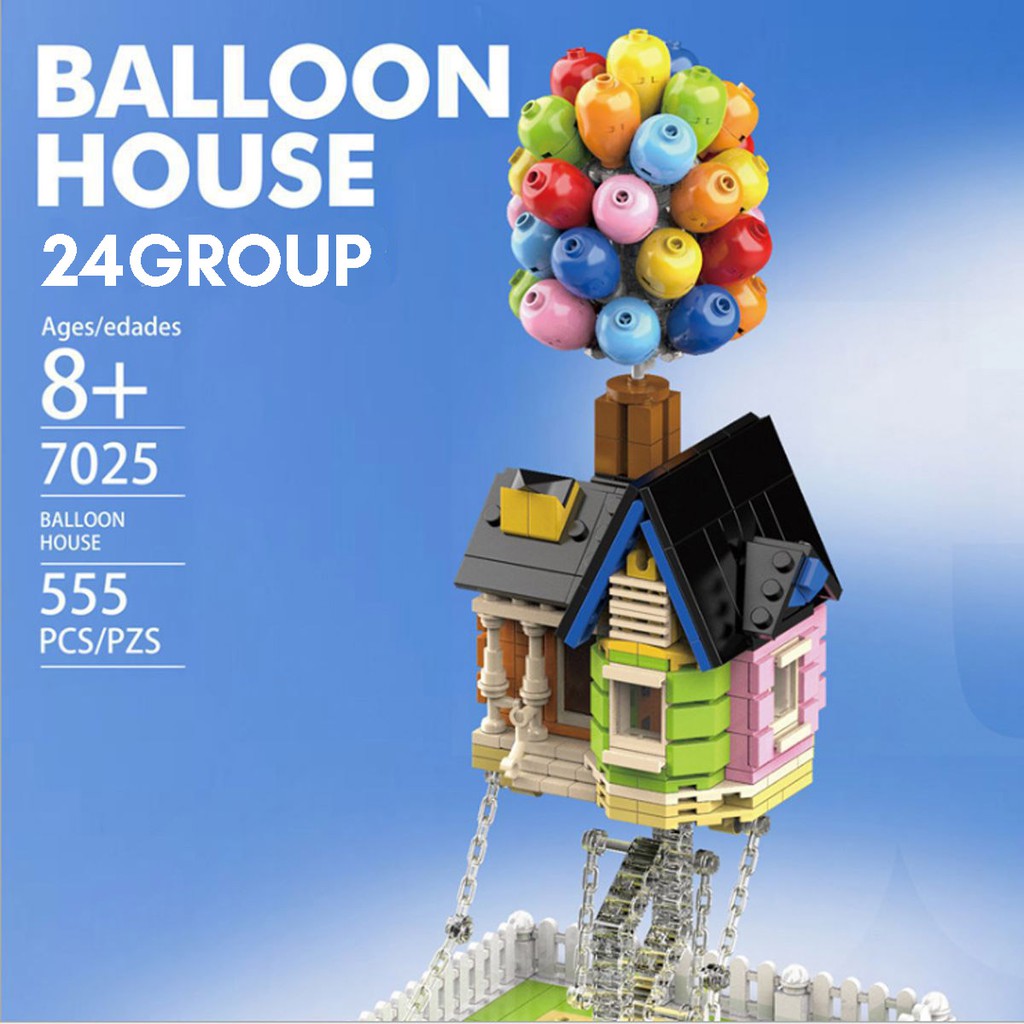 Mô hình Đồ chơi Lắp ráp lego UP pixar Floating Balloon House disney Nhà bay khinh khí cầu MOC tự cân bằng lực 7025