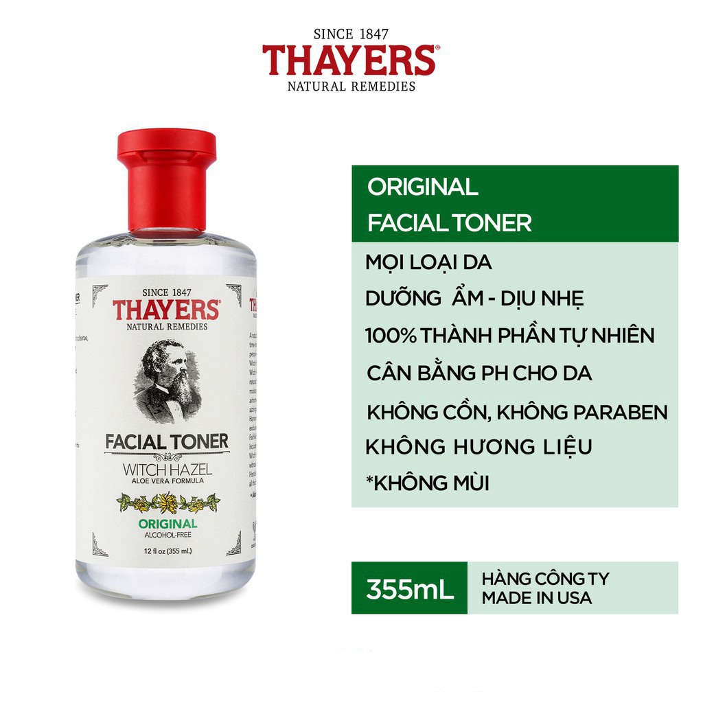[Mã 153FMCGSALE1 giảm 10% đơn 250K] Thayers Alcohol Free toner - Nước hoa hồng Không Cồn Thayers 355ml [ Chính hãng ] | BigBuy360 - bigbuy360.vn