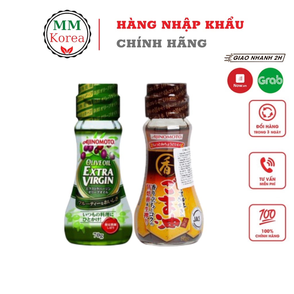 Dầu mè - Dầu Olive nguyên chất Ajinomoto Nhật Bản dung tích 70g, Dầu ăn thực vật cho bé từ 5 tháng tuổi ăn dặm