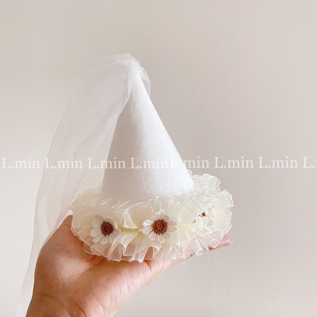 Nón angel mini flower made by l.min