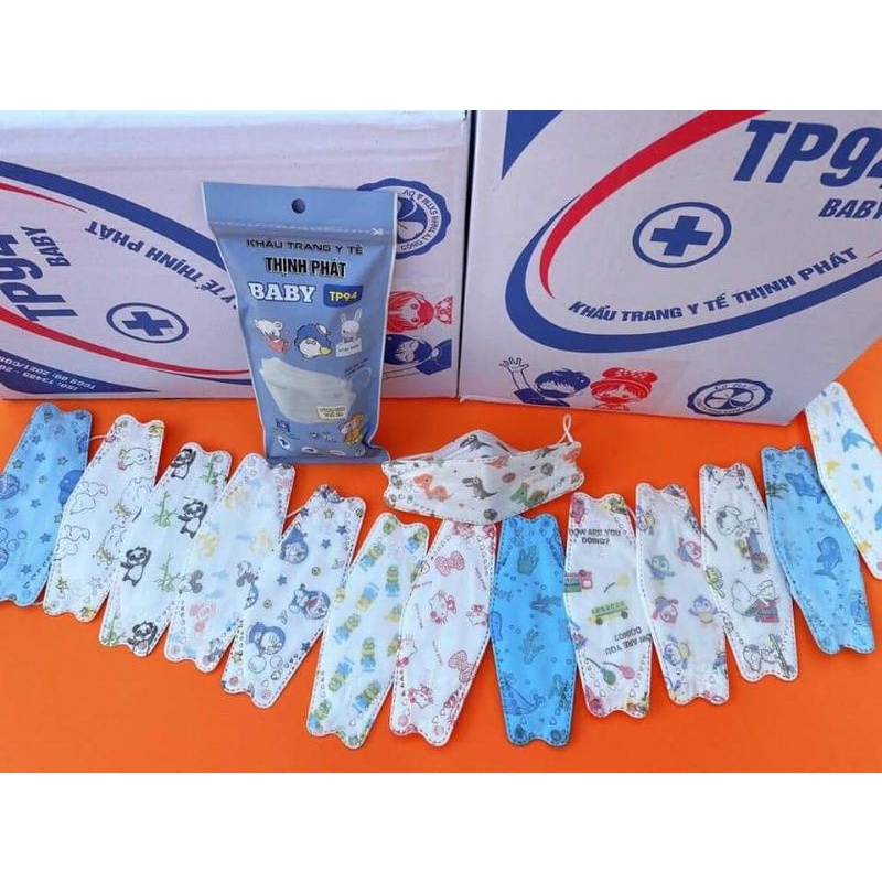 Set 50 khẩu trang 4D kf94 trẻ em hàng chính hãng