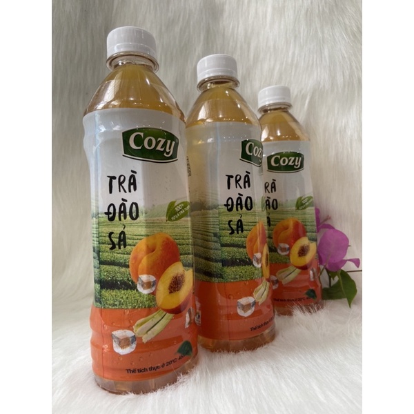 1 Thùng Trà Đào Sả Cozy /24 Chai *445ml
