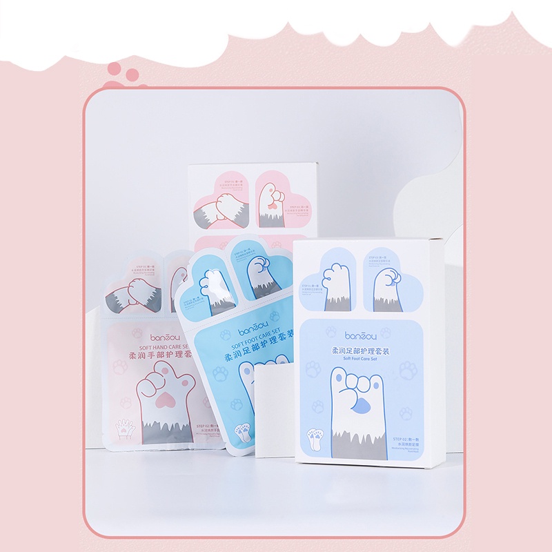 Mặt Nạ Chân Tay 3 Bước Dưỡng Trắng, Dưỡng Ẩm, Tẩy Tế Bào Chết - Mask ủ chân bàn tay mèo dưỡng da mềm mại