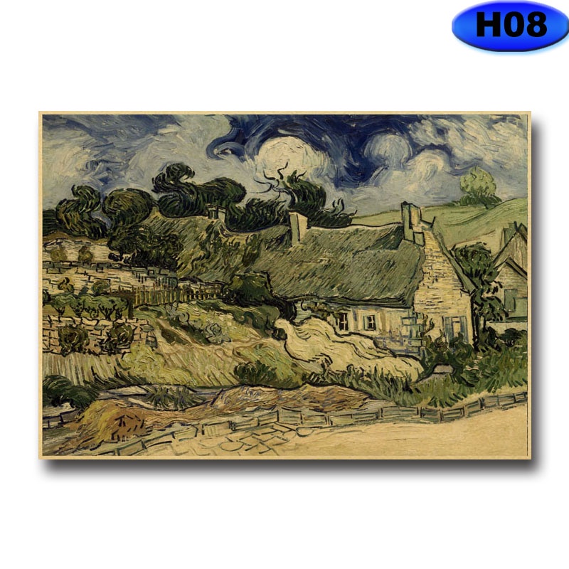 Tranh Treo Tường Bằng Giấy kraft In Họa Tiết van gogh Cổ Điển Trang Trí Nhà Cửa / Quán bar / Phòng Khách