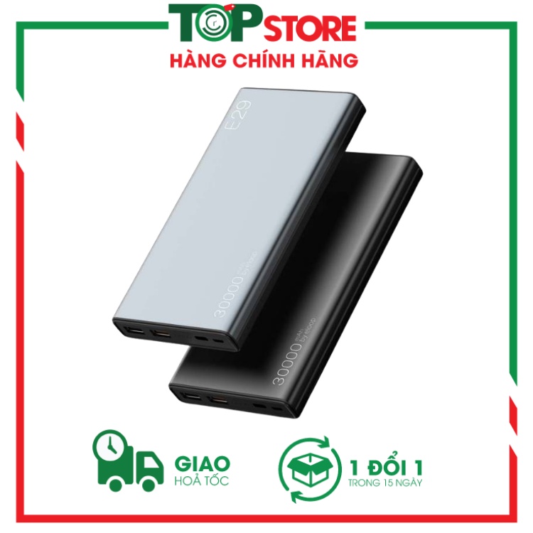 Pin Sạc Dự Phòng Eloop E29 30.000mAh  Sạc Cùng Lúc 3 Thiết Bị, Sạc Nhanh - Bảo Hành 12tháng