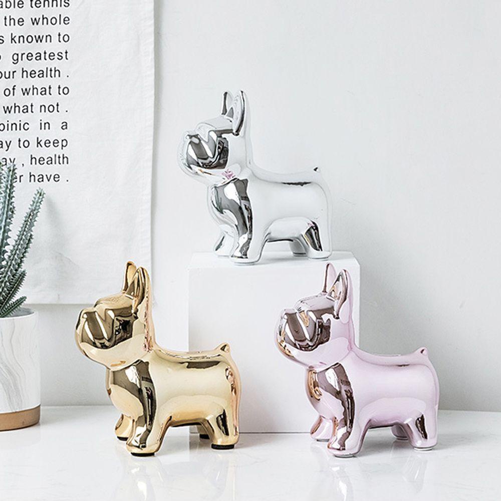 ZAIJIE24 Ống Heo Tiết Kiệm Để Bàn Trang Trí Phòng Khách Hình Chó Bull