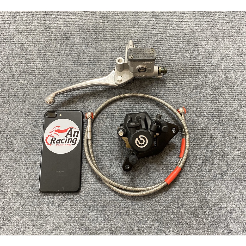 Bộ thắng đĩa heo brembo dây dầu xám dành cho xe wave s110