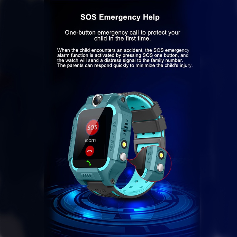 Đồng hồ thông minh Định vị Z6 Đồng hồ thông minh trẻ em lắp sim nghe gọi 2 chiều định vị màn hình cảm ứng chống nước hỗ trợ đèn pin