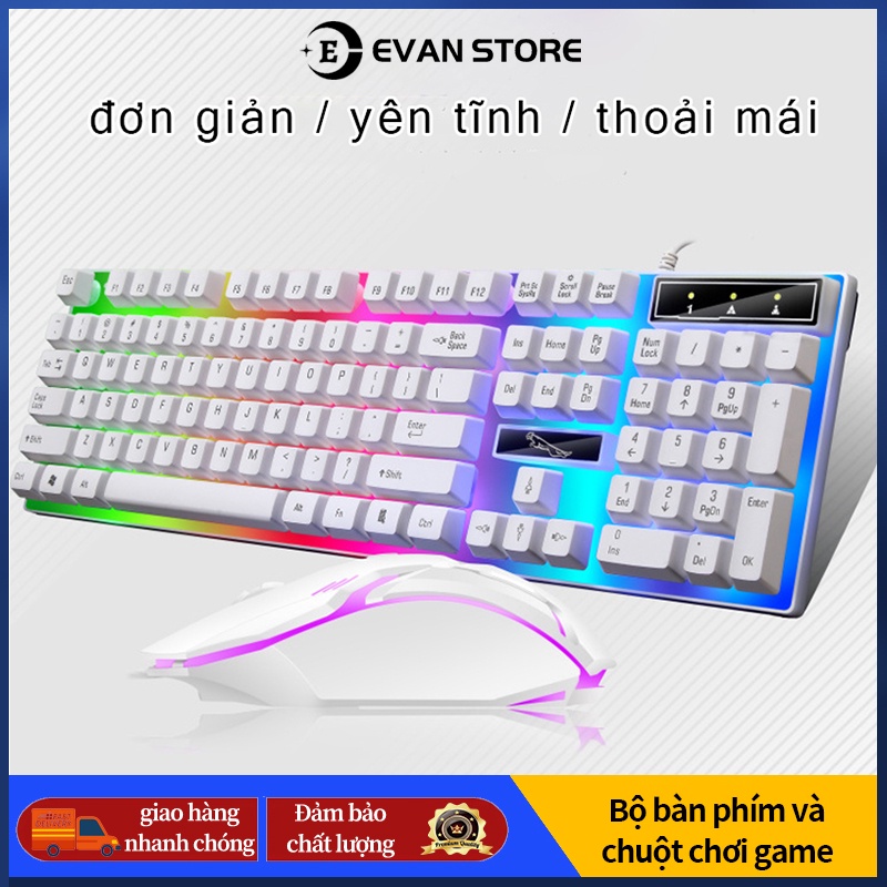 Bộ bàn phím giả cơ và chuột game dành cho game thủ NTC G21 led đa màu - bộ bàn phím chuyên game và chuột r8 LED 7 màu