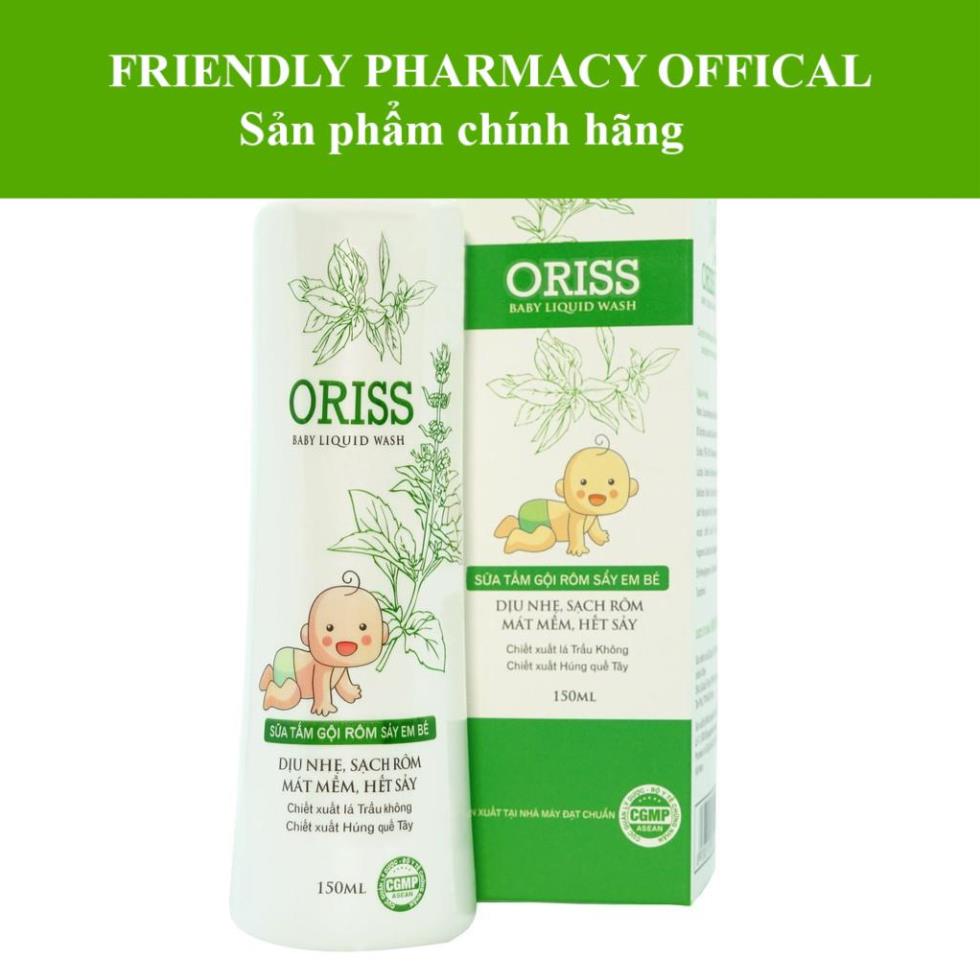 Sữa tắm gội cho bé Oriss Baby Liquid Wash – Hỗ trợ giảm rôm sảy (chai 150ml)