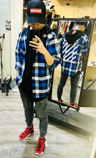 Sơ mi mũ - Hoodie Flannel - Off White | BigBuy360 - bigbuy360.vn