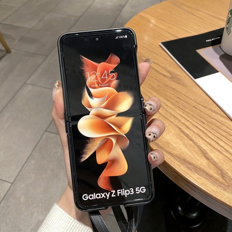 Vỏ gấp sang trọng cho samsung galaxy z flip 5 4 3 5g z flip5 flip4 flip3 case điện thoại bảo vệ gấp gọn thanh lịch mẫu vải thiều vỏ samsung
