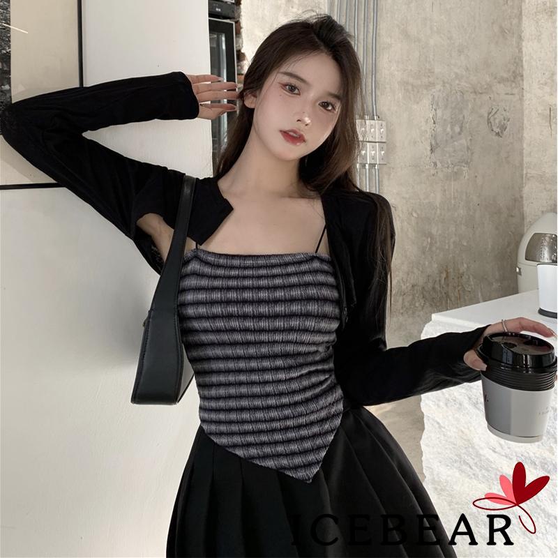Áo croptop hai dây họa tiết răng cưa gợi cảm cho nữ