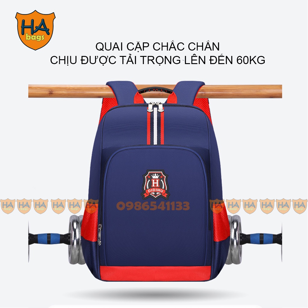 Balo học sinh cấp 1 kích thước 39x27x13cm HA1004, cặp dài và có sức chứa lớn
