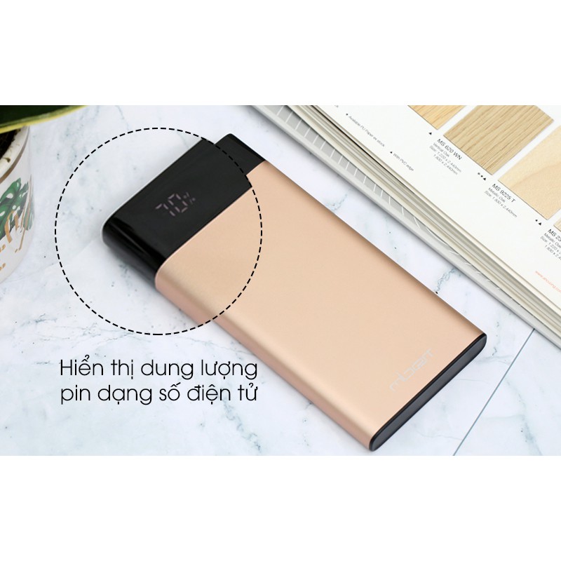 Pin sạc dự phòng Polymer 10.000mAh Type C PD QC3.0 Mbest DS506-WB Gold