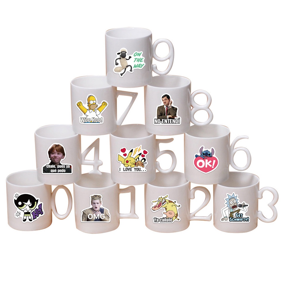 Set 50 miếng dán trang trí laptop/ vali/ ván trượt/ đàn guitar cổ điển mới chống thấm nước