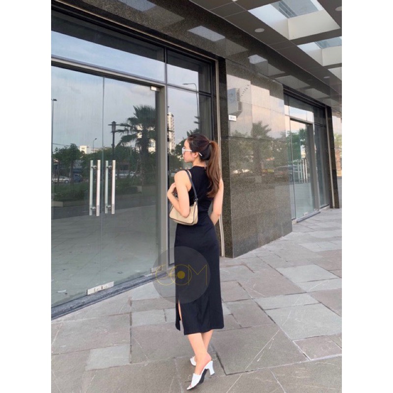 Đầm, váy body sát nách sẻ sau