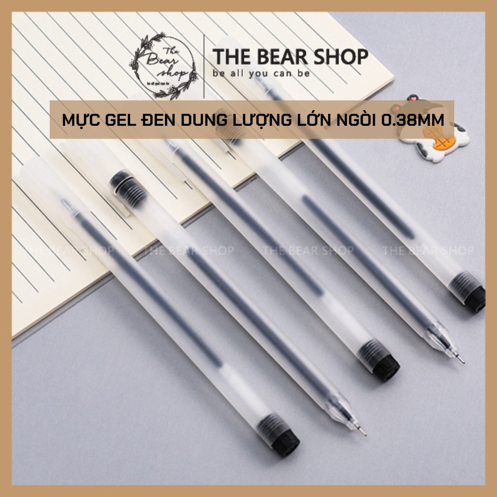 Bút gel mực đen nhám kiểu Muji đơn giản ngòi 0.38mm - The Bear Shop