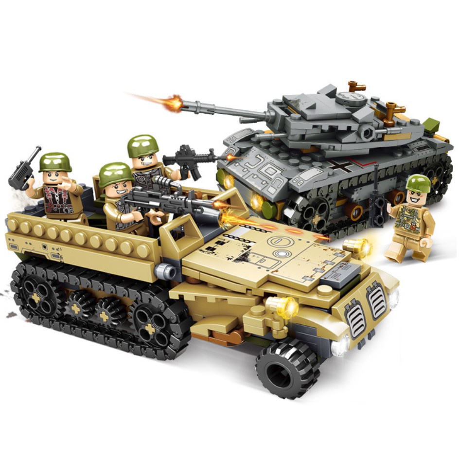 BỘ ĐỒ CHƠI LẮP GHÉP XẾP HÌNH  XE TĂNG, XE BỌC THÉP, XE PHÁO, Đồ chơi lắp ráp oto