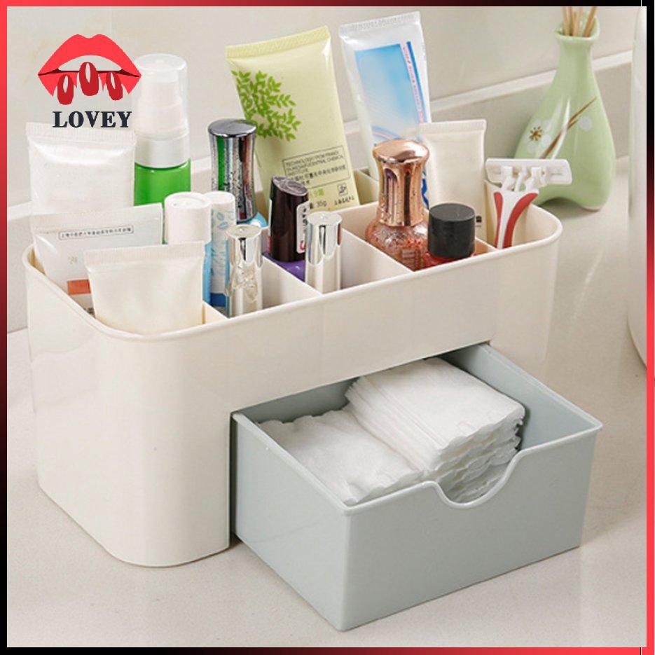 [Hàng mới về] Hộp nhựa đựng mỹ phẩm có ngăn kéo siêu đẹp tiện lợi