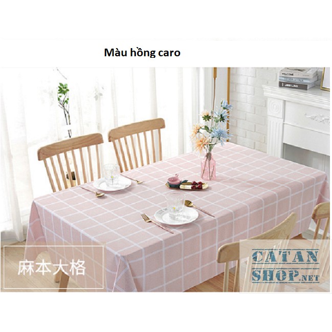 Khăn trải bàn kẻ caro vintage GD464-KTB bằng nhựa PVC chống thấm nước, trang trí bàn ăn, Background chụp ảnh dễ thương