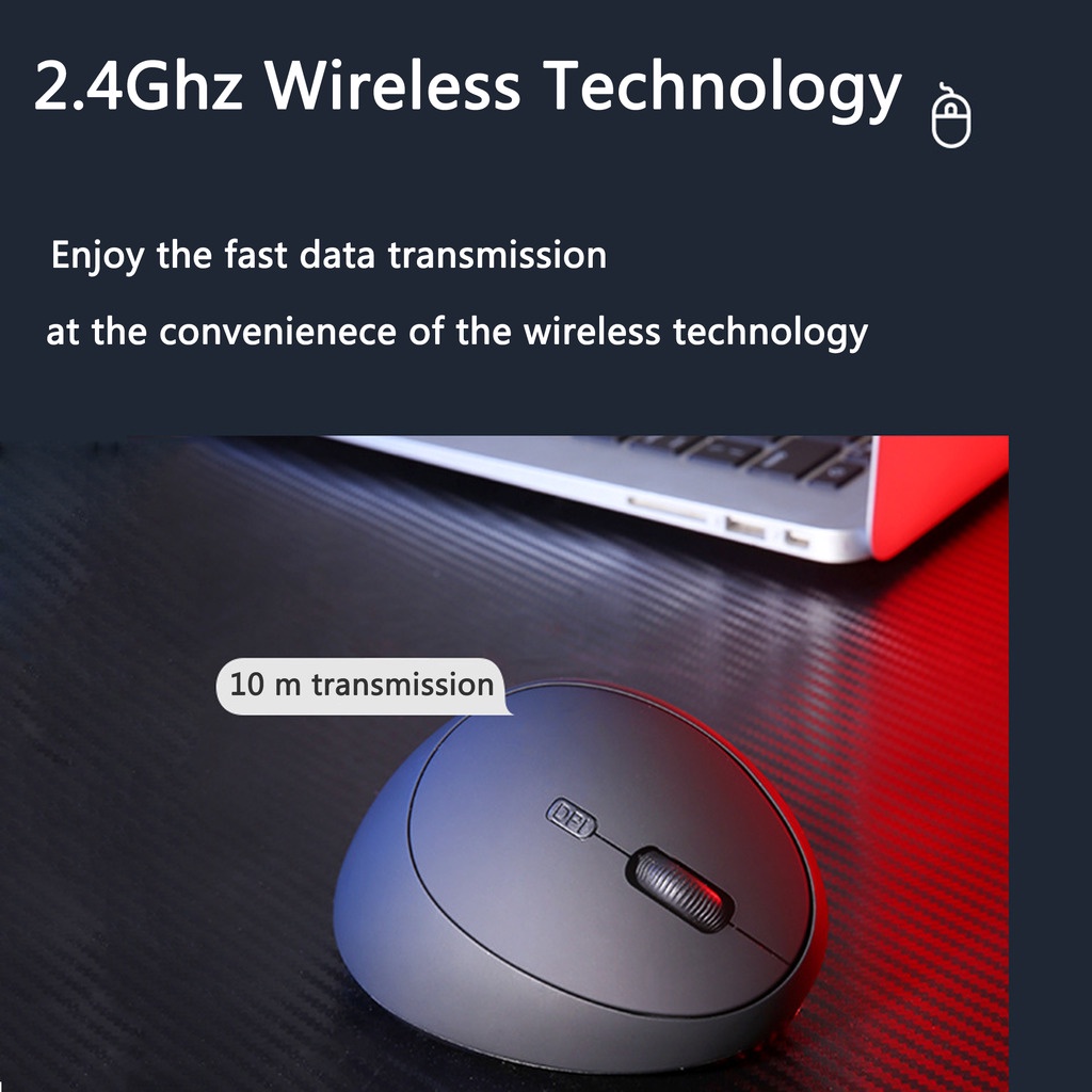 Chuột Không Dây Dạng Đứng 2.4Ghz 1600dpi 6D Cổng USB