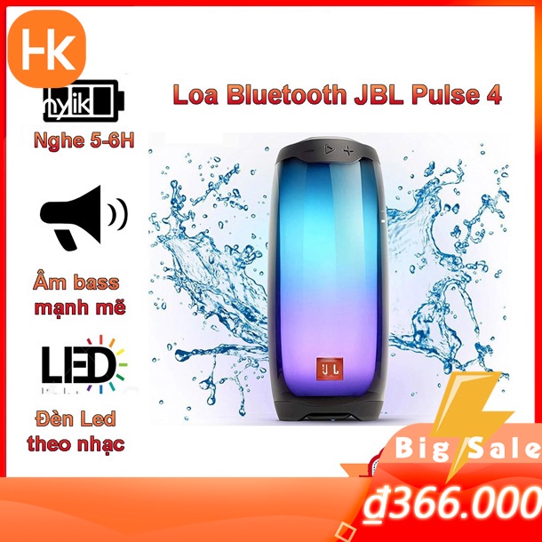 Loa Bluetooth Pulse 4 Loa Siêu Trầm 4 Đèn Led FREESHIP Led Theo Điệu Nhạc, Chất Âm Tuyệt Hảo, Thiết Kế Đẹp Mắt