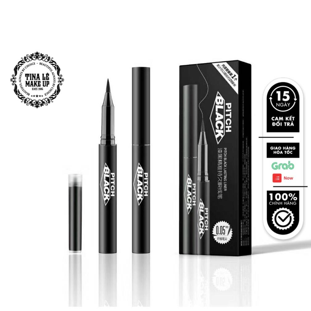Dạ kẻ mắt Pitch Black đầu vẽ siêu mảnh / Eyeliner Me&U cho nét kẻ tự nhiên, phù hợp với nhiều phong cách trang điểm