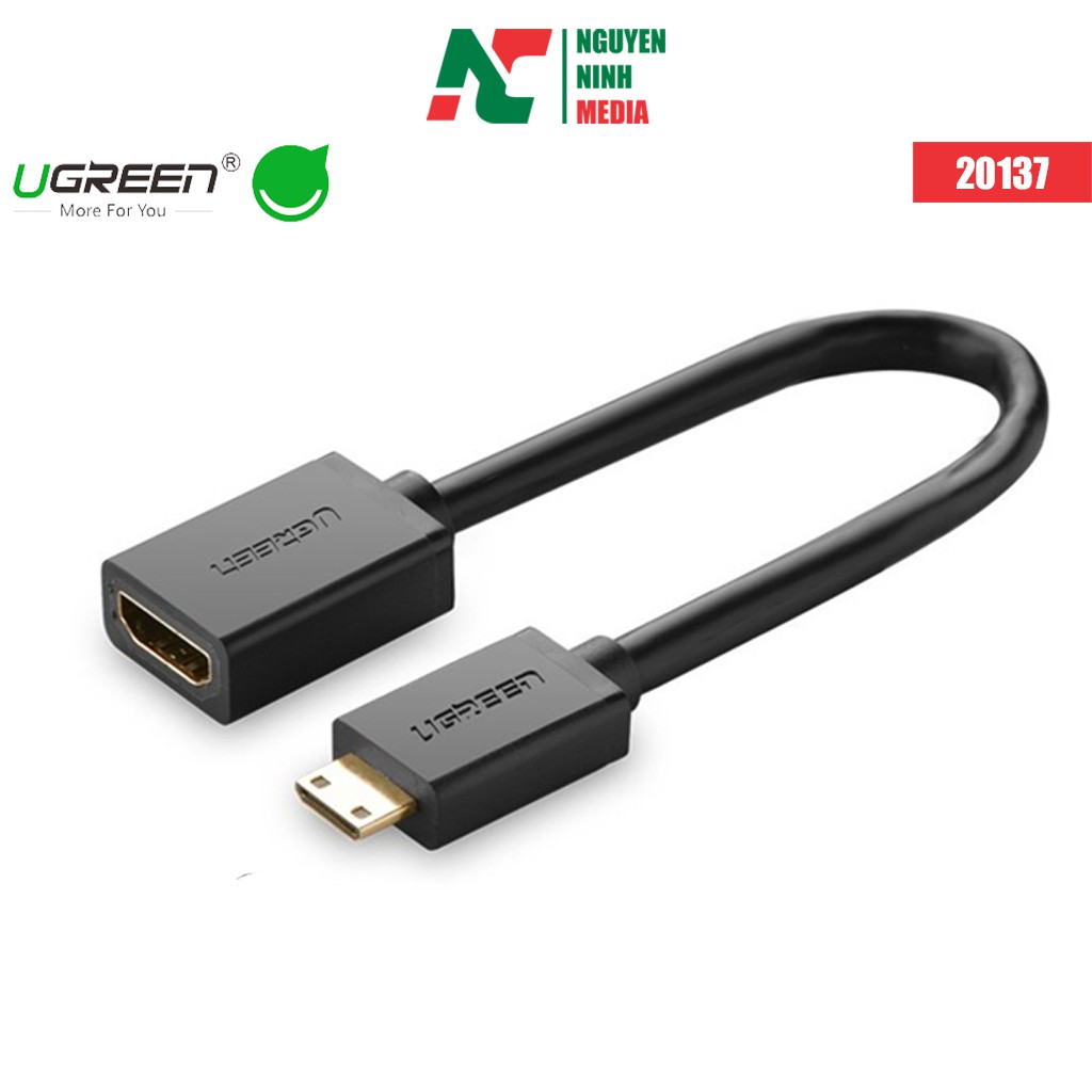 Cáp nối dài Mini HDMI to HDMI dài 20cm chính hãng Ugreen 20137