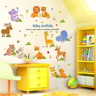 Decal trang trí lớp học, phòng ngủ cho bé-[GIÁ SIÊU TỐT]- [MUA DECAL TẶNG DECAL]-Thú tiếng anh -[GIAO HÀNG NGAY]