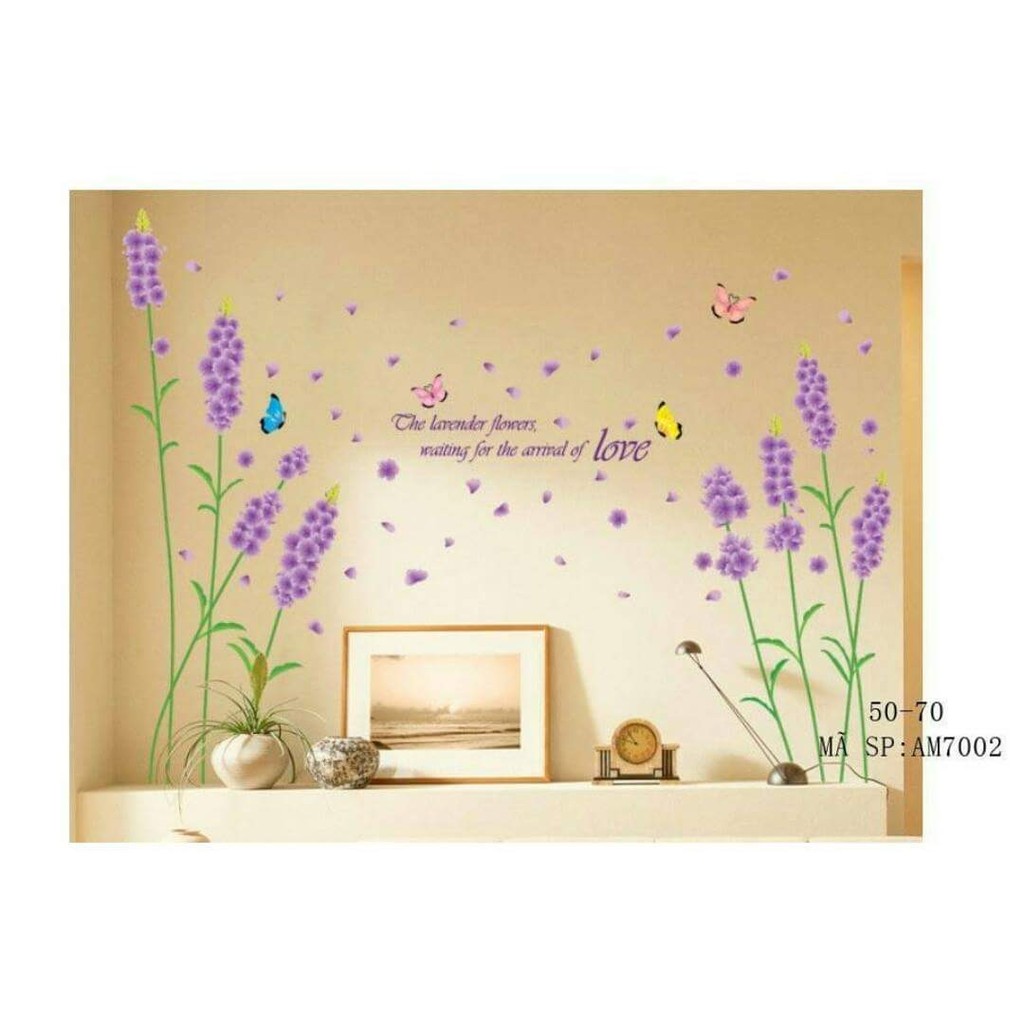 Decal dán tường hoa oải hương