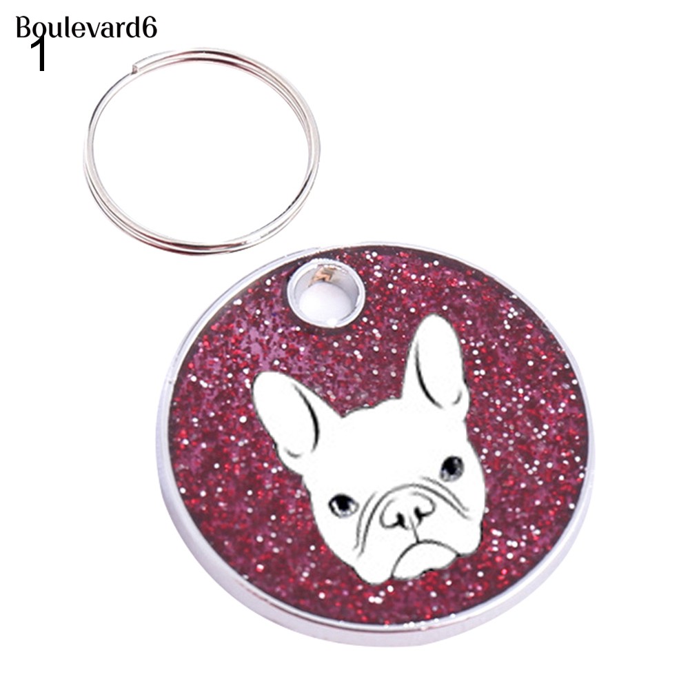 BOU ID Name Tag Bulldog Dog Address Pet Key Ring Collar Gift