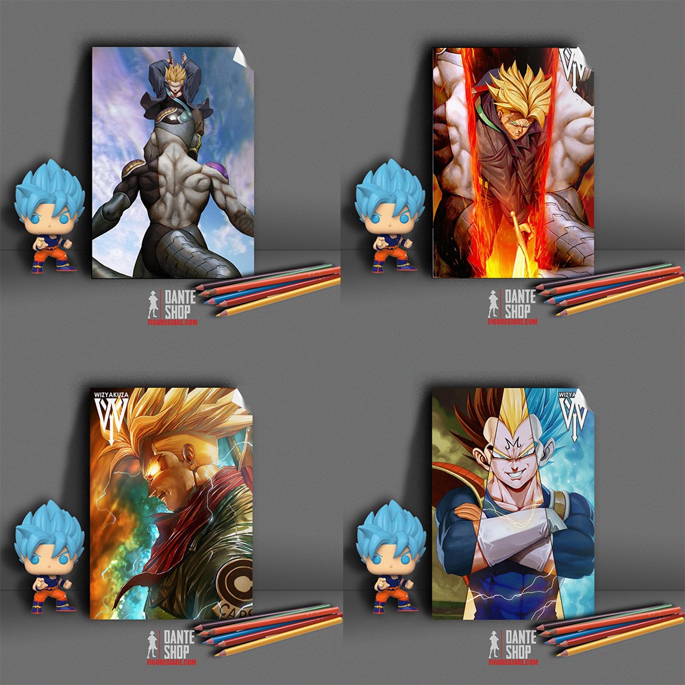 Poster A5 Dragon ball Chất Liệu Decan Phủ Bóng Chống Thấm Nước  - Tặng khi mua mô hình Dragon ball