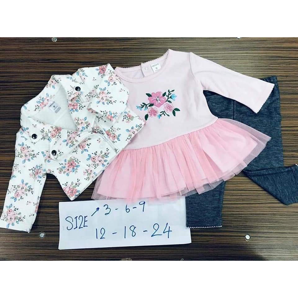 Set đầm( kèm quần)+ áo khoác