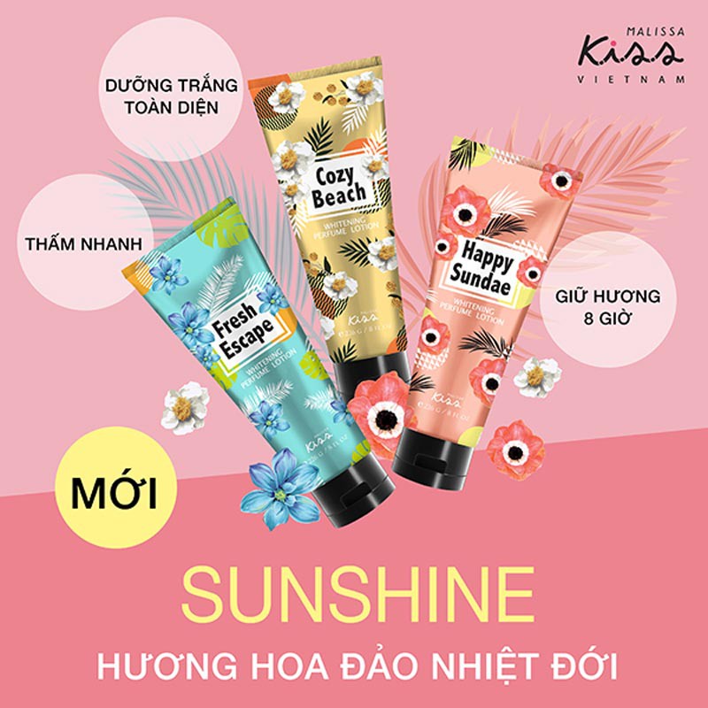 Sữa Dưỡng Thể Malissa Kiss Whitening Perfume Lotion 226g