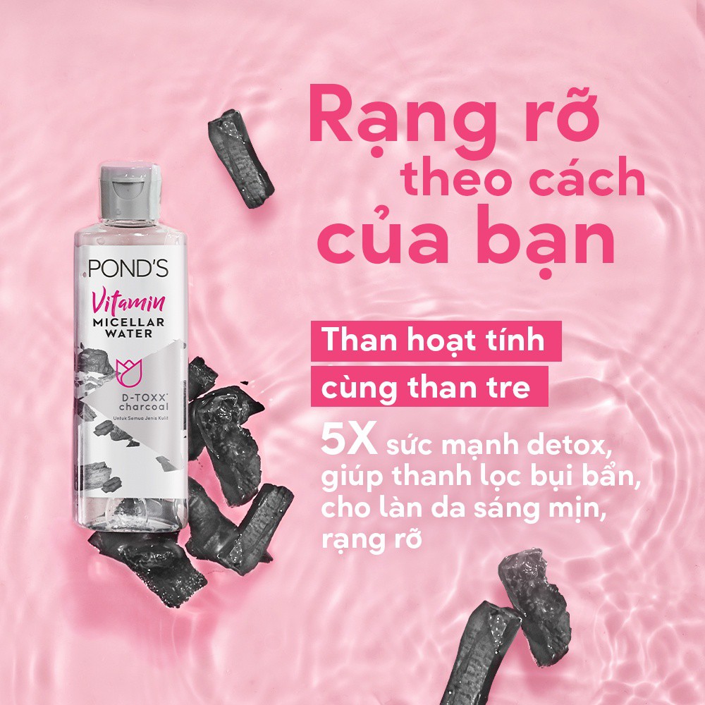 100ml - Nước tẩy trang Pond's Vitamin Micellar D- Toxx charcoal