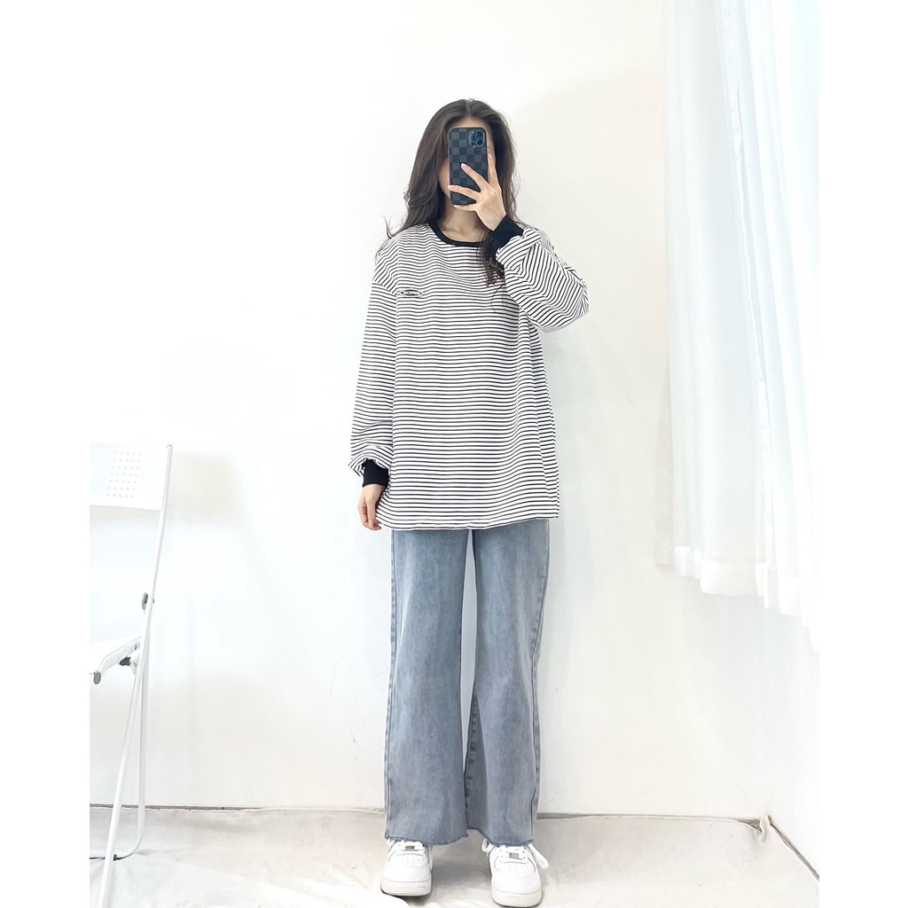 (FREESHIP) áo thun dài tay kẻ sọc nhỏ miho.house