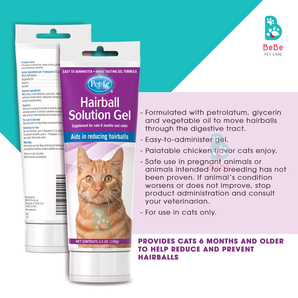 Gel Cung Cấp Dinh Dưỡng &amp; Hỗ Trợ Tiêu Búi Lông Cho Mèo PET AG 100gr - Nhập khẩu Mỹ