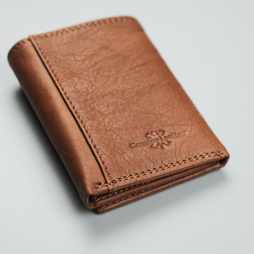 Ví da Mini nam nữ Genuine Leather gập 3 đựng thẻ ngân hàng, card, tiền.. nhỏ gọn, thời trang V005