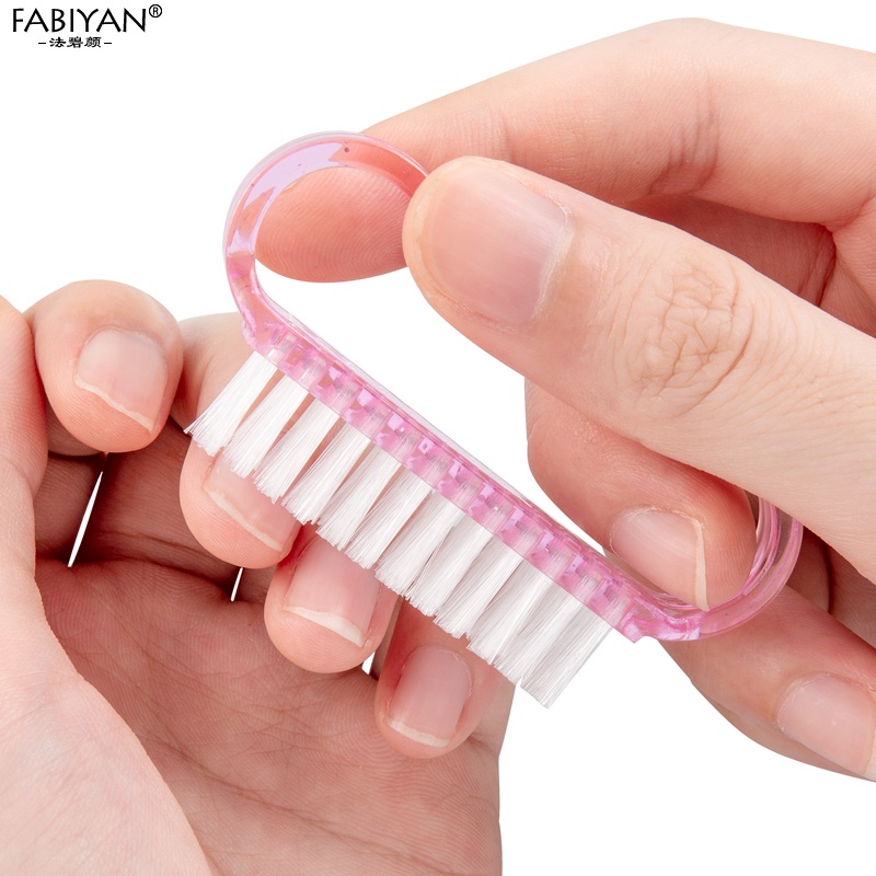 Bàn Chải Làm Sạch Bụi Móng Tay Bằng Nhựa Kèm Tay Cầm FABIYAN