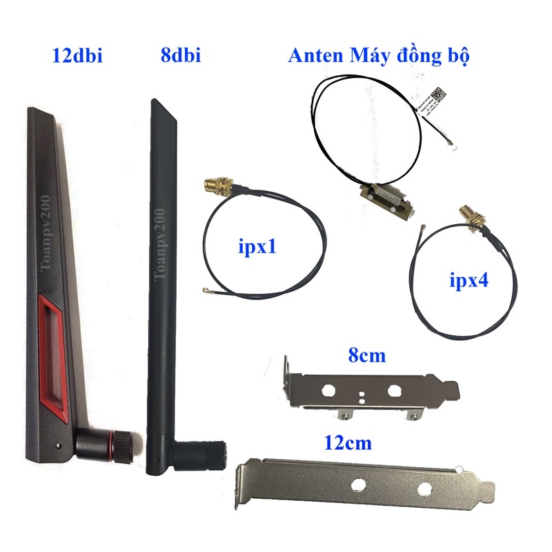 Anten wifi 12bi 8dbi cáp ipex4 ipex1 anten máy đồng bộ Dell HP 400 600 800 G1 G2 G3 mini pát 12cm 8cm