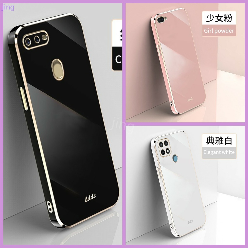 Ốp Điện Thoại Kết Cấu Sang Trọng 7 Màu Sắc Cho Oppo A5S Case A16 A15 A15S A3S A54 A53