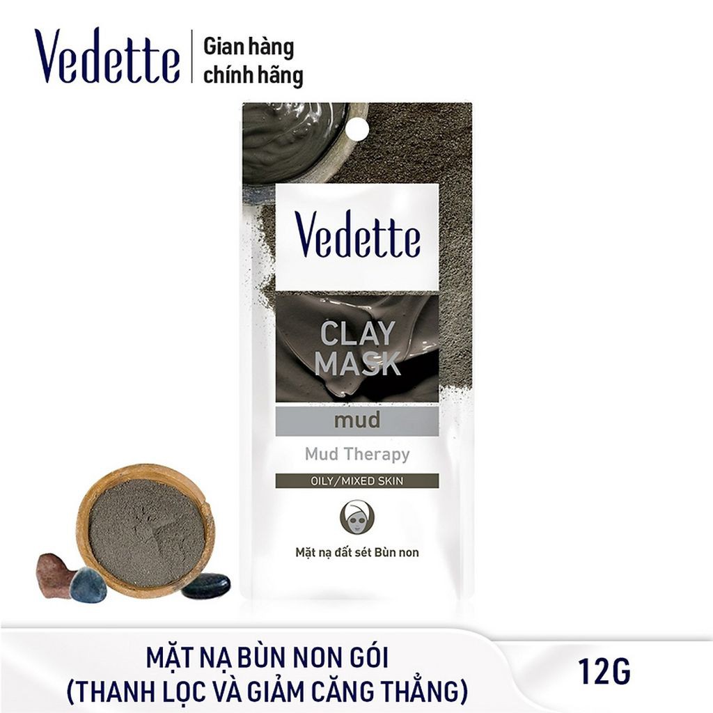 Mặt nạ đất sét Bùn khoáng - Giảm căng thẳng Vedette 12g <0514986>